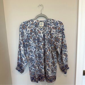 Bell By Alicia Bell Floral Button Up Long Sleeve Top Size Medium